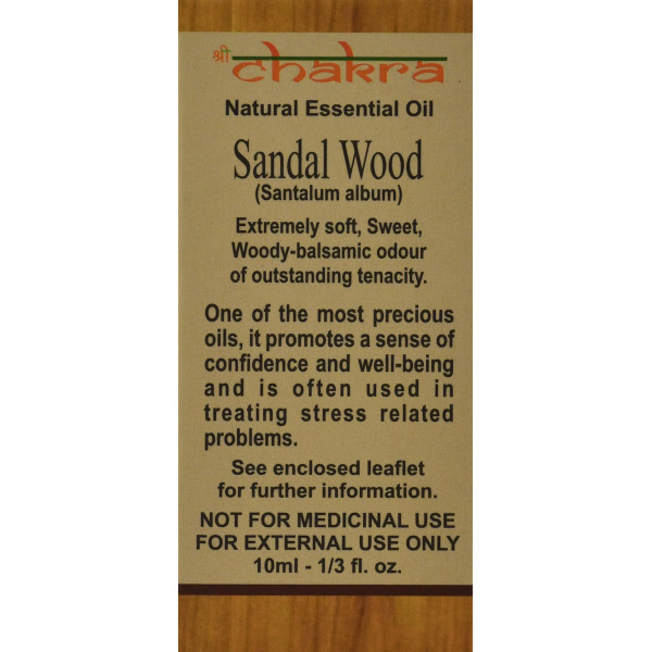 Натуральное эфирное масло,Лесной сандал, Sandal Wood, Чакра, 10 ml