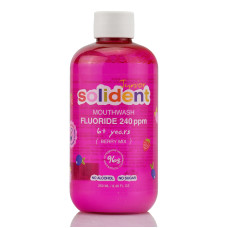 Детский ополаскиватель для полости рта с фтором 240 ppm Junior Mouthwash Flouride 240ppm BerryMix Solident 250 мл