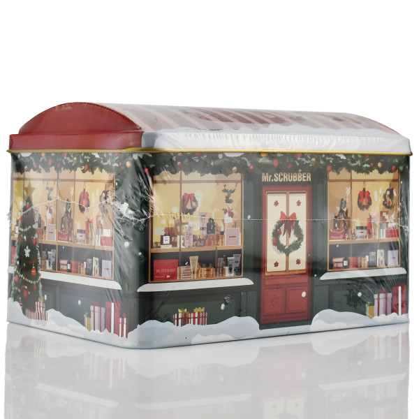 Подарунок на новий рік, подарунковий набір в жестяній коробці Christmas Miracle Shop Mr.SCRUBBER Christmas Gift з 8-ми позицій