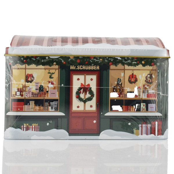 Подарунок на новий рік, подарунковий набір в жестяній коробці Christmas Miracle Shop Mr.SCRUBBER Christmas Gift з 8-ми позицій