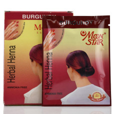 Натуральная хна для волос для окрашивания седины Бургунди Burgundy Herbal Henna, Moon Star 10 г