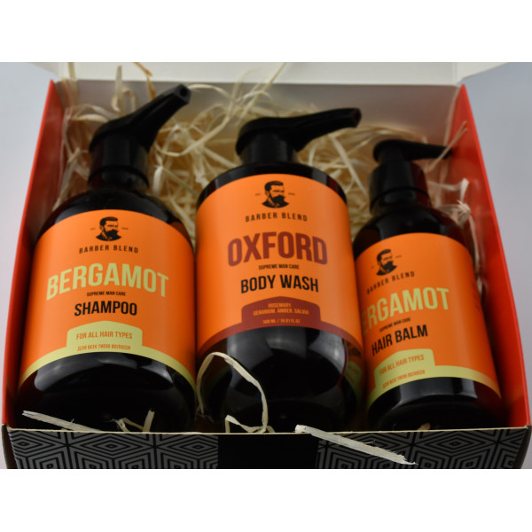 Подарунковий набір Barber Blend: шампунь, гель для душу та бальзам для волосся