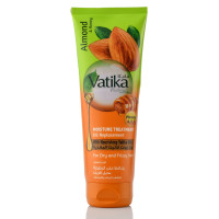 Незмивний крем для сухого, жорсткого волосся з мигдальним маслом, Vatika Smooth & Silky 200мл