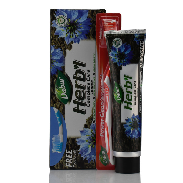 Зубная паста Черный тмин, травяная, с зубной щеткой  , Dabur Herb’l Black Seed , 150 г