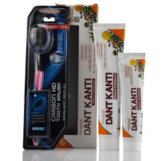 Зубная паста Дант Канти Патанджали Регулар Натурал Семейный Пак Dant Kanti Patanjali Natural Regular Toothpaste Family Pack 100+200g +toothbrush