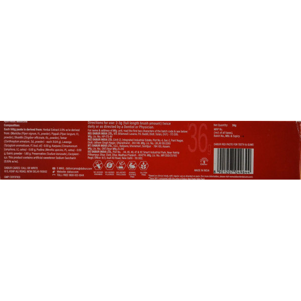 Зубная паста Dabur Red 36г – аюрведическая забота о вашей улыбке