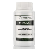 Микосан Mikosan, Green-Visa, Anti-Candida Complex, 60cap от грибков Candida, молочница