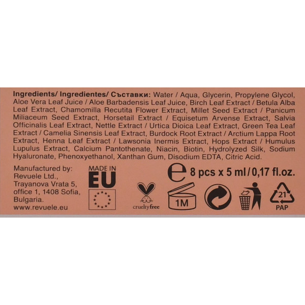 Ампулы для активации роста волос и увеличения объема, Active Concentrate, Ultra Volume, Biotin+, Revuele, 8*5 ml