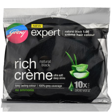 Крем-краска для волос, черный, 1.00 (black)  , - закрашивание седины 100 % , Expert, cream hair color , 20гр+20гр.