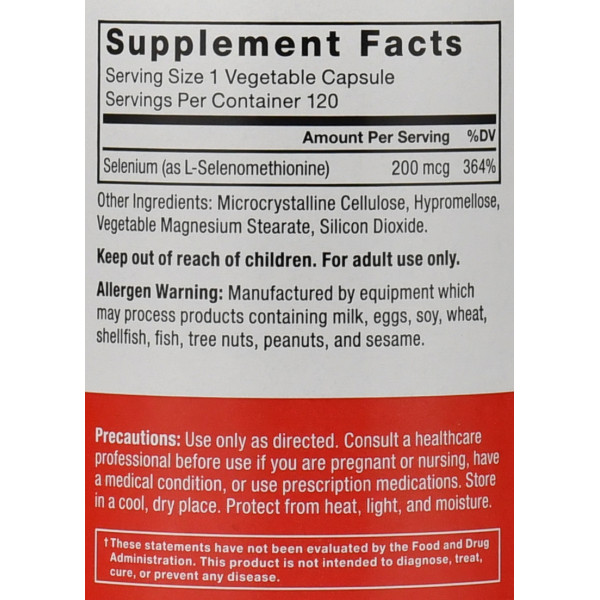 Селен 200 мкг FORCE FACTOR SELENIUM 200mcg CAPSULES 120 кап - антиоксидантний захист, підтримання імунітету