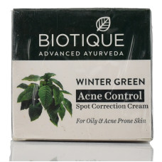 Крем био Гаультерия для лица против прыщей и угрей , Биотик, Biotique Bio Winter Green Spot Correcting Anti-Acne , 15 г