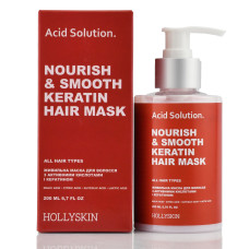 Питательная маска с кислотами и кератином Acid Solution Hollyskin 200 мл - восстановление, мягкость и блеск ваших волос.