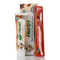 Зубна паста Гвоздика, трав'яна, із зубною щіткою , Dabur Herb'l Clove , 150 г
