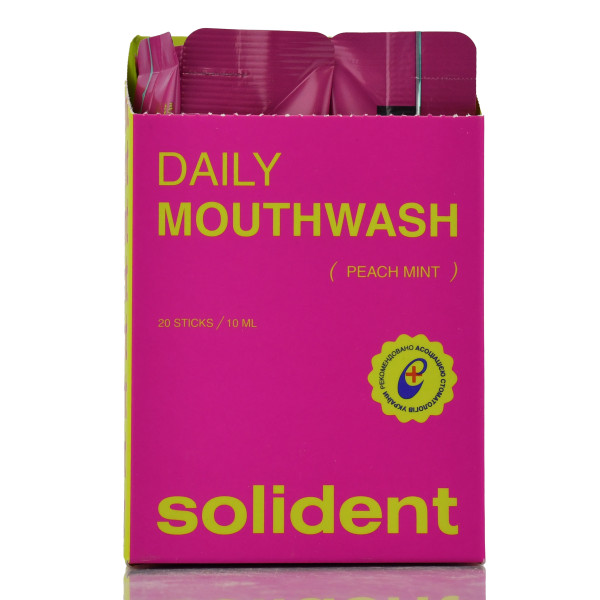 Ополаскиватель для полости рта в саше Персик - Мята, Daily Mouthwash, Peach Mint, Solident, 10ml