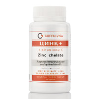 Цинк+ Витамин С, Цинк с витамином С, Green Visa, Грин Виза 60 капс