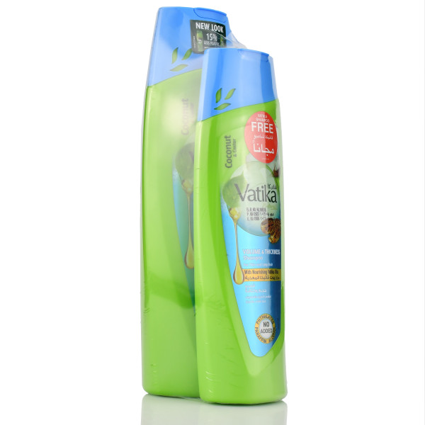 Шампунь для об'єму та сили, кокосовий, Ватика, Dabur Vatika Volume and Thickness Shampoo, 400+200 мл