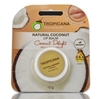 Натуральный кокосовый бальзам для губ с Тайланда, Tropicana, Coconut Oil, 10g