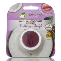 Бальзам для губ с кокосовым маслом , тропикана, Tropicana Natural Coconut Lip Balm, mulberry cheerful, 10 гр