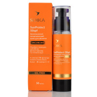 Зволожуючий сонцезахисний крем для обличчя UVA, UVB, HEV променів, SunProtect, 50spf, Soika, 50ml