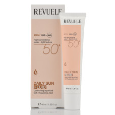 Солнцезащитный флюид с гиалуроновой кислотой SPF 50+ UVB+UVA, Daily Sun Fluid, Revuele, 40ml