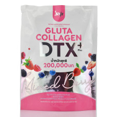 Коллаген Gluta Collagen DTX+ 200 000 Ягодный микс  10 пакетов по 20мг  способ вернуть сияние, энергию и молодость коже