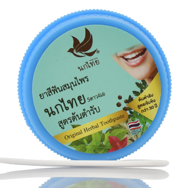 Тайская зубная паста Ноктай, Original Herbal Toothpaste, Nokhtai 25g  для любителей кофе, чая, сигарет