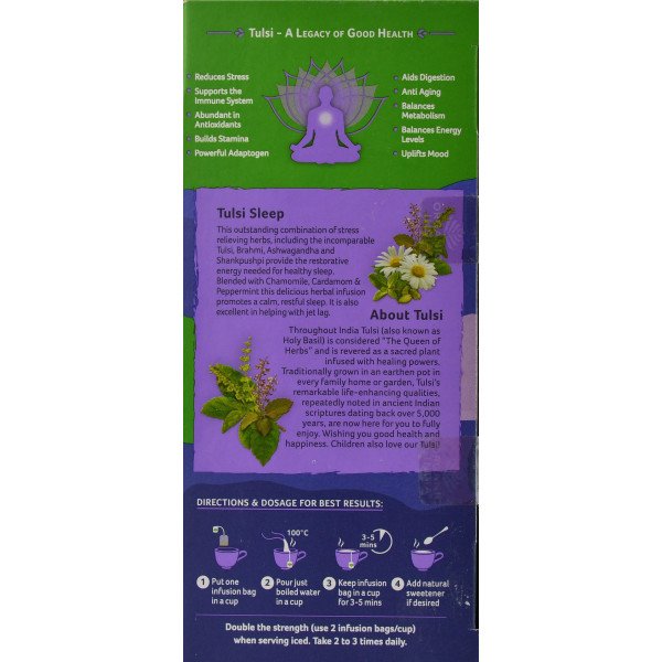 Натуральный чай для хорошего сна, Organic India, Tea Tulsi Sleep, 25 пакетиков