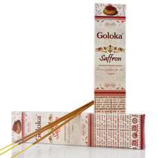 Аромапалочки  Благовония индийские пыльцовые Голока Шафран Goloka  15 гр