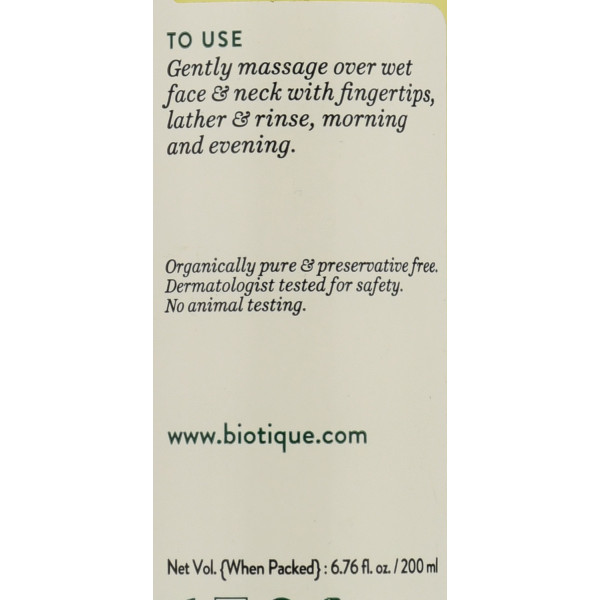Гель-пенка для умывания для жирной и нормальной кожи, Biotique Bio Pineapple Face Wash 200 мл