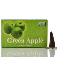 Ароматические конусы производство, Даршан, Darshan,  Green Apple, Зеленое яблуко, Индия, 10 шт в пачке