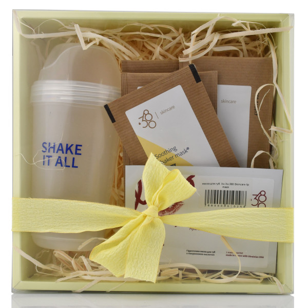 Подарочный набор 4 шейкерных масок + маска для губ + шейкер — Shake & Glow Collection
