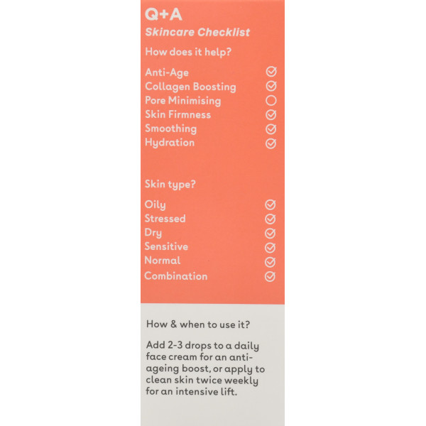 Сыворотка с коллагеном Collagen Booster Serum Q+A 15ml морщины и признаки усталости
