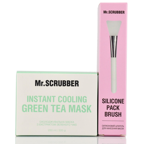 Охлаждающая маска с экстрактом зеленого чая Instant Cooling Green Tea Mask Mr.SCRUBBER 250 мл + Силиконовый шпатель для нанесения масок
