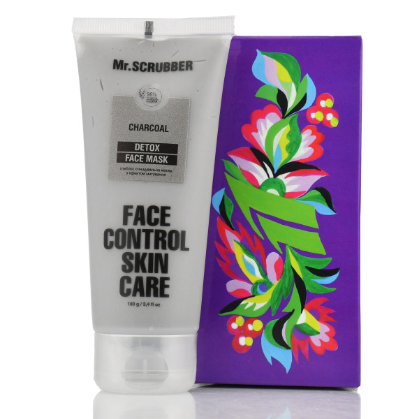 Глубоко очищающая маска из эффектом матирования Mr.Scrubber Face Control Skin Care Detox Charcoal Face Mask 100 g - адвент (11)