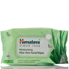 Увлажняющие салфетки для лица из алоэ вера, Himalaya, Facial Wipes Aloe Vera, 25шт