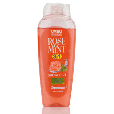 Натуральный охлаждающий гель для душа с розой и мятой Vasu, Rose и Mint, Shower Gel, 3 in 1, 250ml