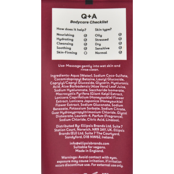 Очищающий гель для тела с гиалуроновой кислотой Hyaluronic Acid Body Wash Q+A 50 мл дорожная миниатюра