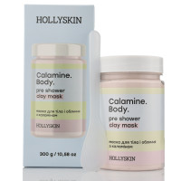 Маска для тіла та обличчя Calamine Body Pre Shower Clay Mask з каламіном Hollyskin 300 г проти запалень, чорних крапок та акне