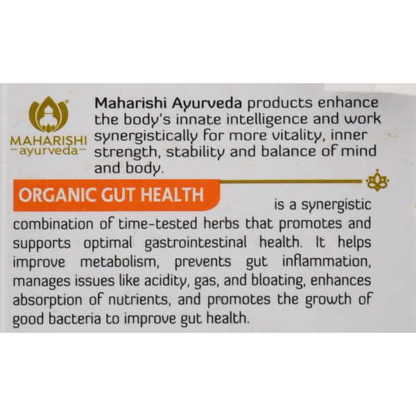 Гат Хелс Maharishi Ayurved Organic Gut Health, 60 таблеток - для здорового пищеварения и чистой кожи изнутри