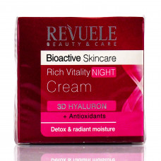 Ночной крем для лица с гиалуроновой кислотой, Rich Vitality Cream 3D Hyaluron, Revuele, 50 ml