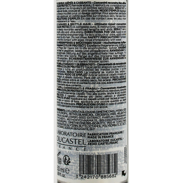 Флюид для поврежденных волос, Damaged and Brittle Hair, Ultimate repair concentrate color protect, Subtil, 50 ml