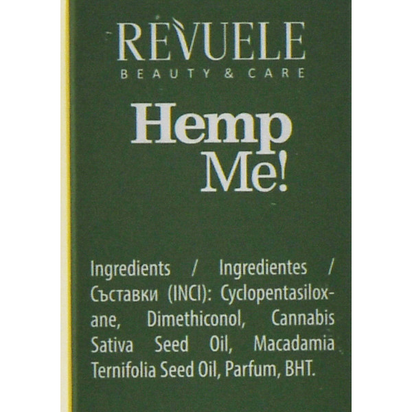 Сыворотка для кончиков волос с маслом конопли, Hair Liquid Crystals with Cold Pressed Hemp Oil and Macadamia Oil, Revuele, 30 ml