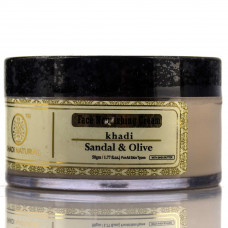 Трав'яний поживний крем сандал та олива Кхаді / Herbal nourishing cream sandal & olive / Khadi / Індія / 50 г