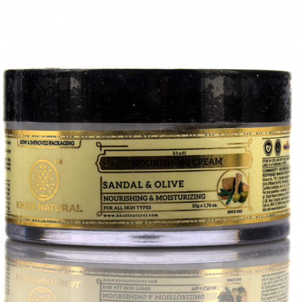 Травяной питательный крем сандал и олива Кхади / Herbal nourishing cream sandal&olive / Khadi / Индия / 50 г