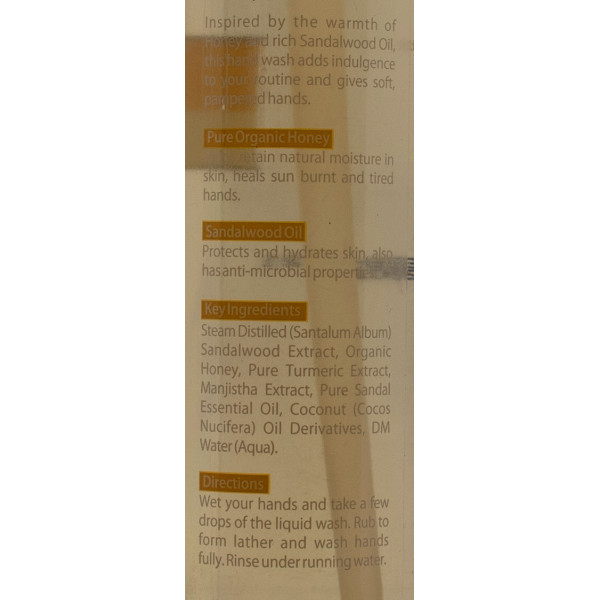 Глибоко зволожуючий засіб для миття рук з медом та сандалом, Deep Moisturizing Honey & Sandal Hand Wash, Vaadi Herbals, Індія 250мл