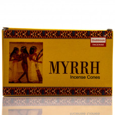 Ароматические конусы Мирра  производство, Даршан, Darshan, Myrrh Индия, 10 шт в пачке