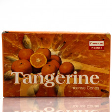 Ароматические конусы Мандарин производство, Даршан, Darshan, Tangerine Индия, 10 шт в пачке