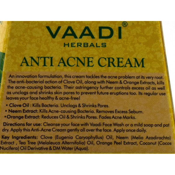 Крем против прыщей Гвоздика и Ниим Ваади / Vaadi Herbals Anti Acne Cream / 30 г