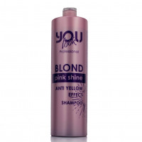 Шампунь тонуючий для Блонда Ніжно-рожевий, Blond pink shine anti yellow effect shampoo You Look, 1000 мл