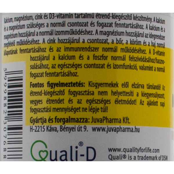 Кальций + Магний + Цинк + D3 Форте Kalcium Magnezium- Cink-D3 Forte, JutaVit / 90 таб
